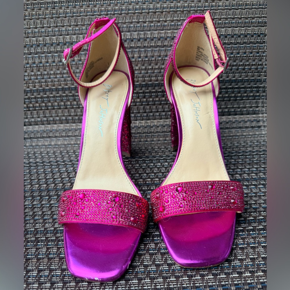 Betsey Johnson Fuchsia Rhinestone Heels